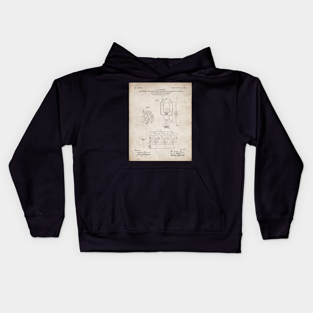 Electrician Patent - Maker Workshop Art - Antique Kids Hoodie by patentpress